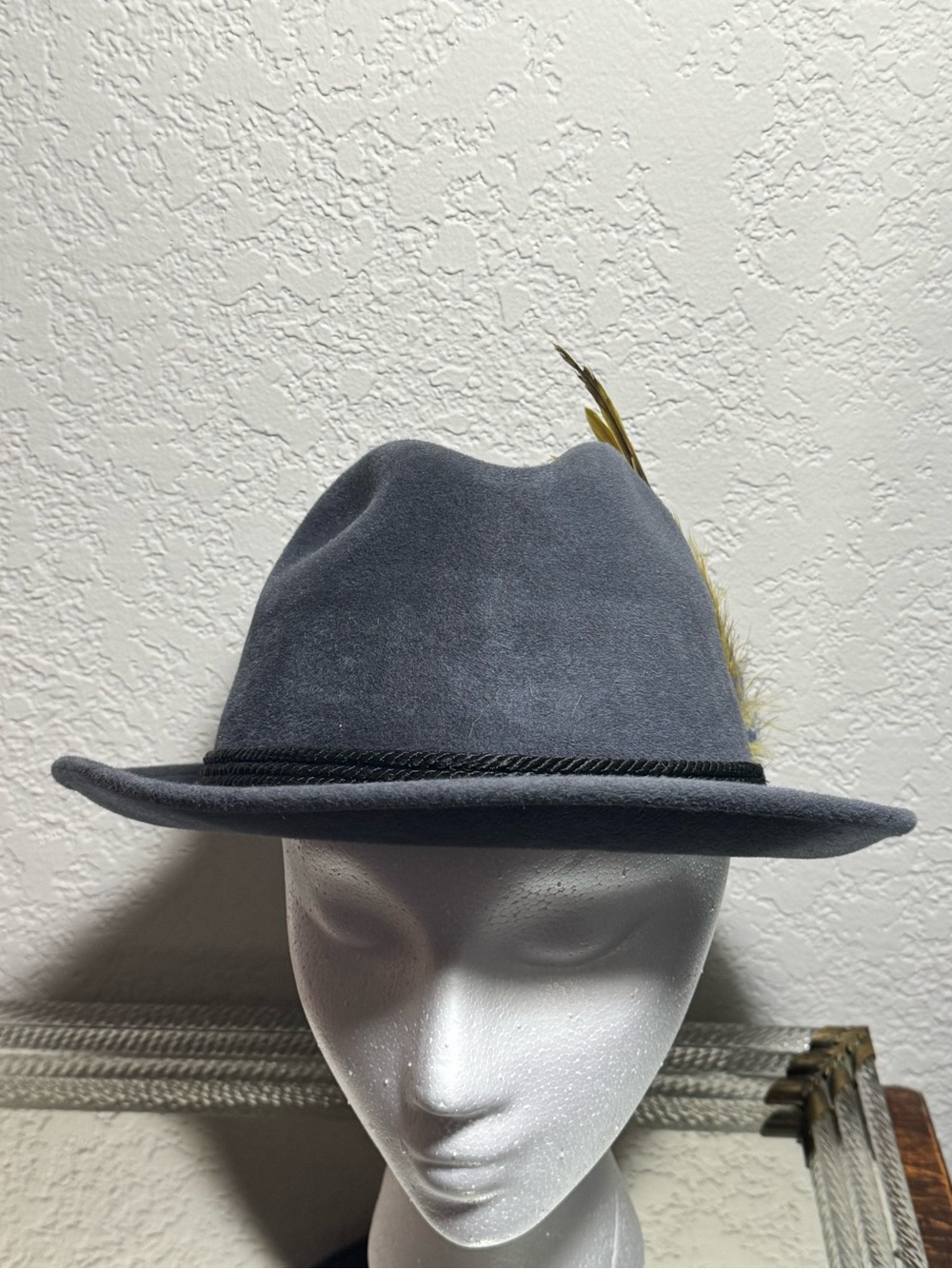 Vintage Flechet Genuine Velour Chapeau Fedora Hat - Picture 3 of 9